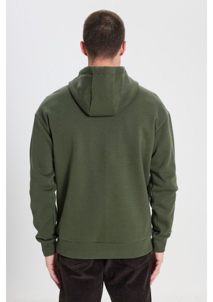 Wrangler Relaxed Fit Geniş Kesim Kapüşonlu İçi Polarlı Haki Sweatshirt indirimleri