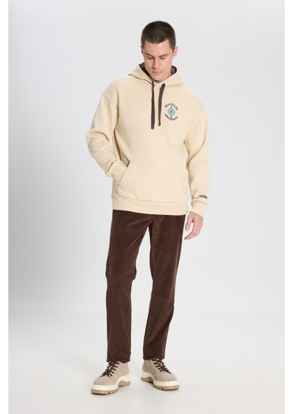Wrangler Relaxed Fit Geniş Kesim Kapüşonlu İçi Polarlı Haki Sweatshirt modelleri