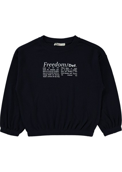 Kız Çocuk Sweatshirt 6-9 Yaş Lacivert