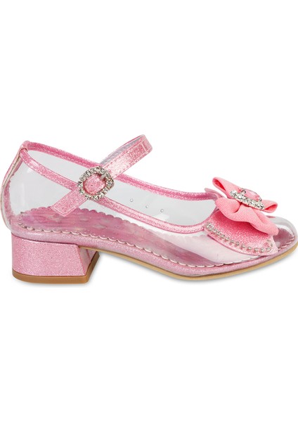 Kız Çocuk Babet Ayakkabı 31-35 Numara Açık Pembe