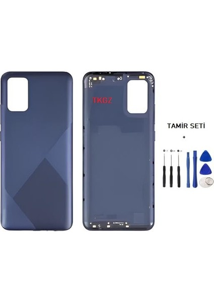 Samsung Galaxy A02S - SM-A025 Full Kasa Arka Kapak Takım Mavi - Tamir Seti