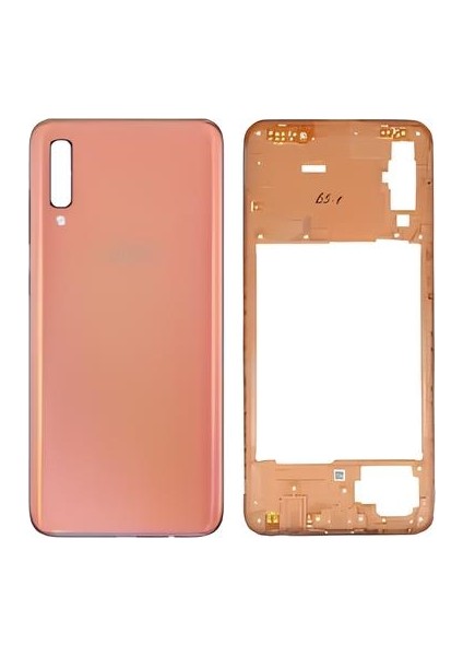 Samsung Galaxy A70 - SM-A705F FULL Kasa Arka Kapak Takım TURUNCU