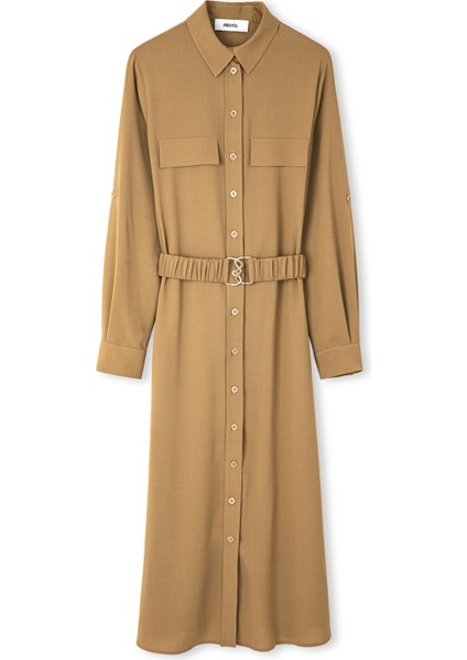 Metal Tokalı Gömlek Elbise modelleri