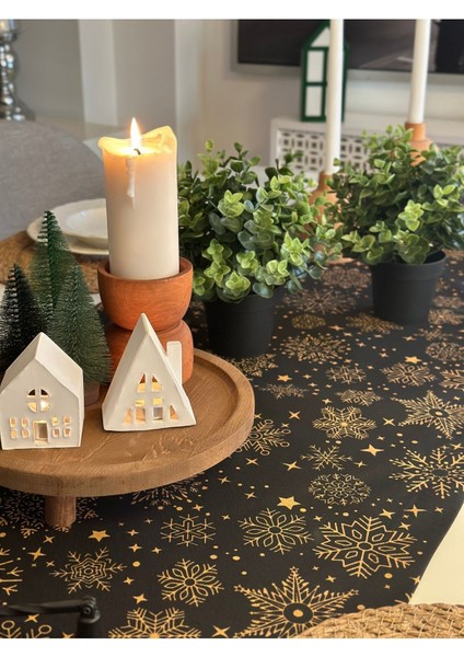 Yeni Yıl Temalı Siyah Runner