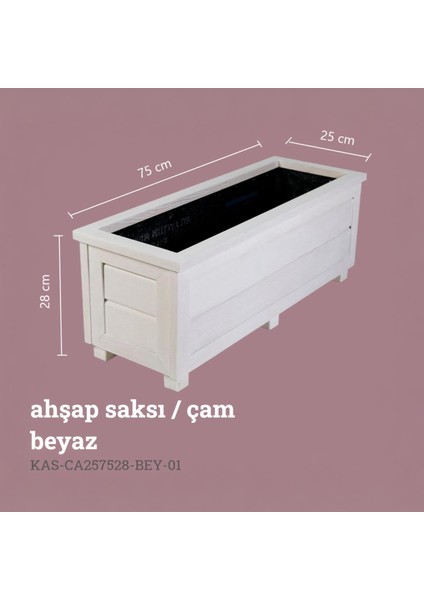 Dekoratif Ahşap Saksı - Uzun