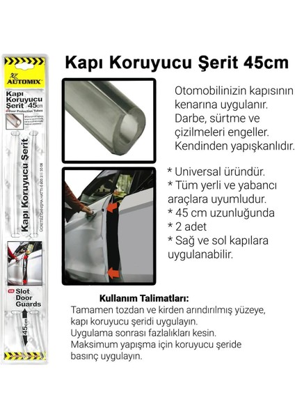 Oto Kapı Koruyucu Şerit 2'li Şeffaf
