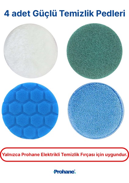Elektrikli Temizlik Fırçası İçin 4'lü Yedek Ovalama Pedleri