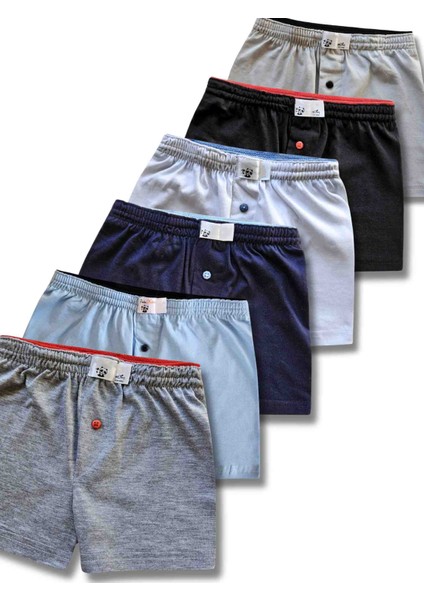%100 Pamuklu Erkek Çocuk Boxer Külot Iç Çamaşır 6lı Set