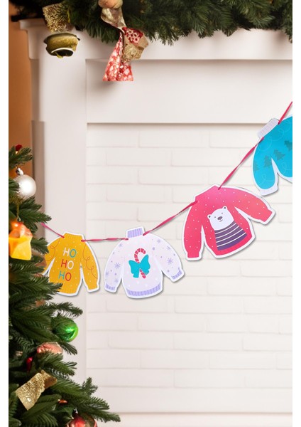 Yılbaşı Ipe Dizili Kart Süsler Yılbaşı Desenli Kazaklar Banner
