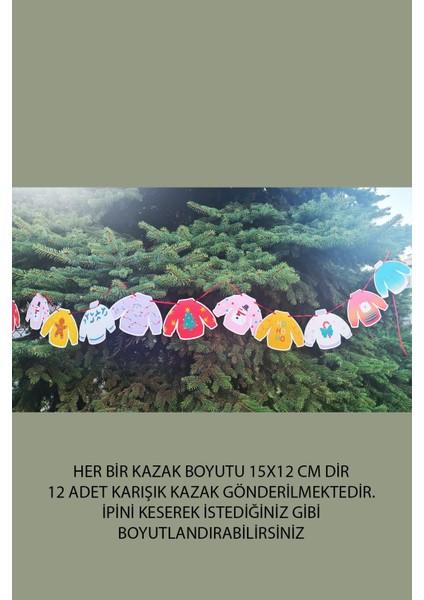 Yılbaşı Ipe Dizili Kart Süsler Yılbaşı Desenli Kazaklar Banner
