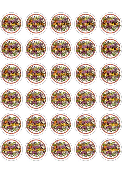 Happy Halloween Sticker 40 Adet 5 Cm Etiket Yapışkanlı