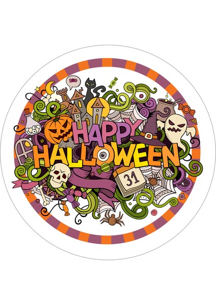 Happy Halloween Sticker 40 Adet 5 Cm Etiket Yapışkanlı