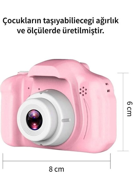 Ithalatçı Garantili Dijital Mini Kamera Fotoğraf Makinesi Pembe Çocuk Mini 1080P Hd Kamera Selfie 1