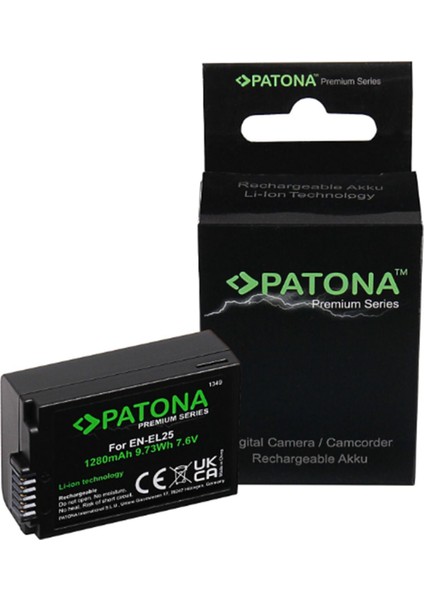 Pil ve Şarj Cihazları Premium Nikon EN-EL25 Batarya Pil Siyah