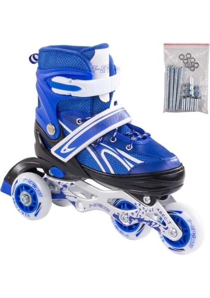 Paten Ayarlanabilir 2+2 ve 2+1+1 Işıklı Metal Gövde Alıştırma Pateni Çantalı