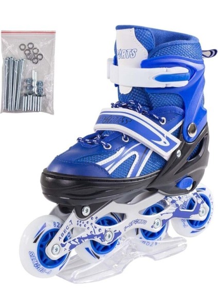 Paten Ayarlanabilir 2+2 ve 2+1+1 Işıklı Metal Gövde Alıştırma Pateni Çantalı modelleri