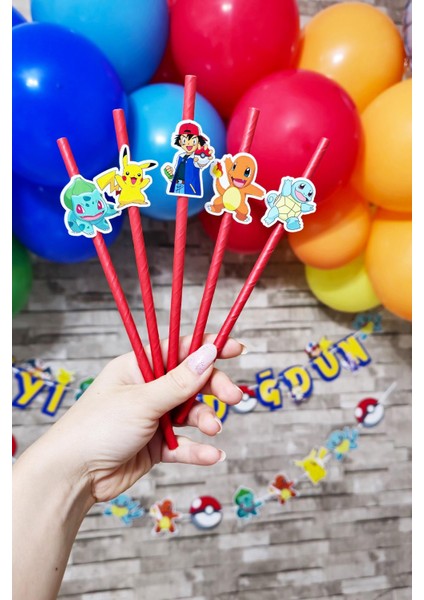 Pokemon Tema Pipet Süsleri 10LU Pipet Paketi fiyatları