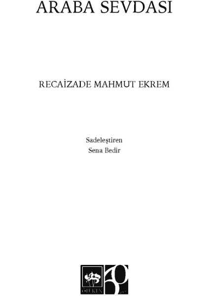 Araba Sevdası - Recaizade Mahmut Ekrem