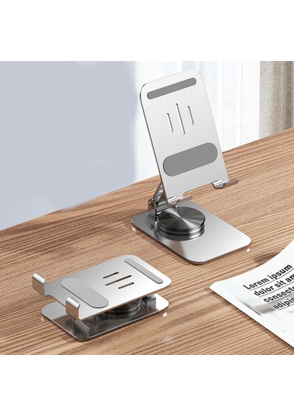 Metal Masaüstü Telefon Tutucu Tablet Standı Katlanabilir 360 Derece Dönen Ayarlanabilir Stand