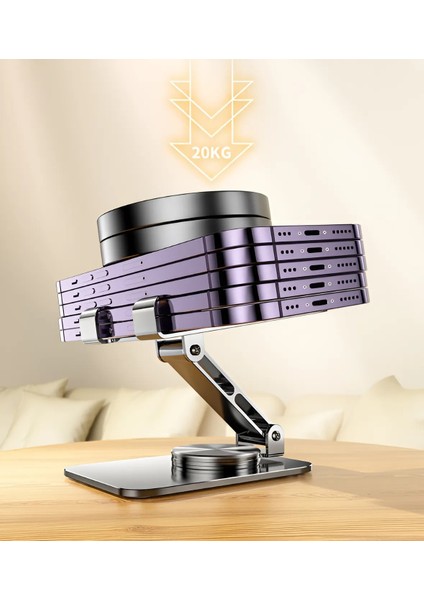 Metal Masaüstü Telefon Tutucu Tablet Standı Katlanabilir 360 Derece Dönen Ayarlanabilir Stand