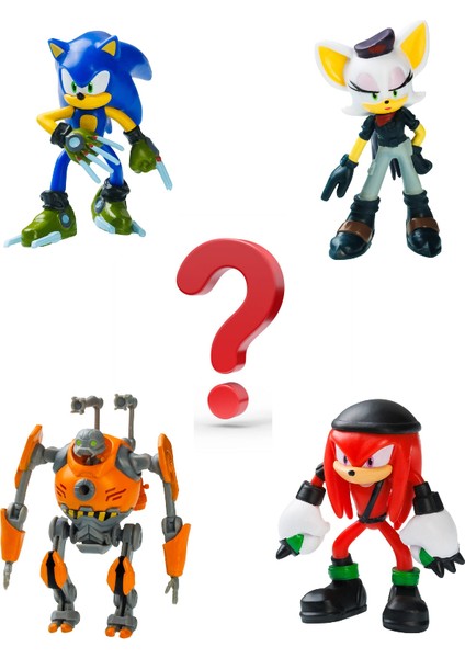 Sonic Prime 5 Li Figür Set - Sonic + Eggforcer + Renegade Knucks + Rebel Rouge + Sürpriz 6.5 cm