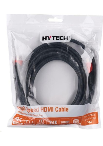 Hy-Hdm5 Altın Uçlu 24K 1.4 Versiyon 3D HDMI Görüntü Aktarma Kablosu 5mt