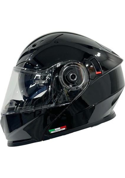 Kask Sway 926 Parlak Siyah Çene Açılır