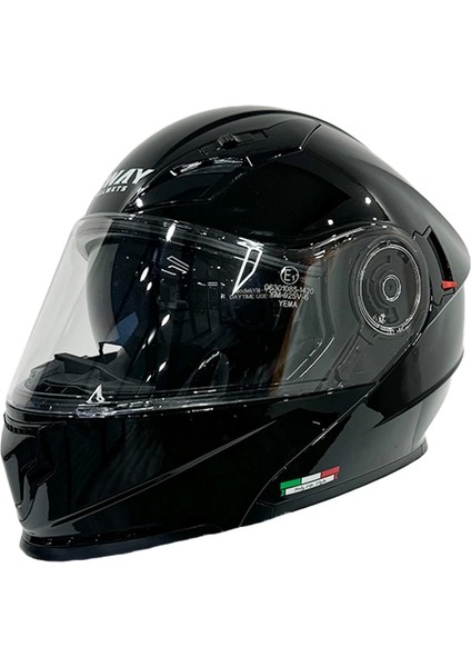 Kask Sway 926 Parlak Siyah Çene Açılır