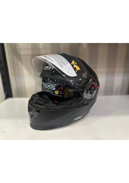 Kask Sway 926 Mat Siyah Çene Açılır