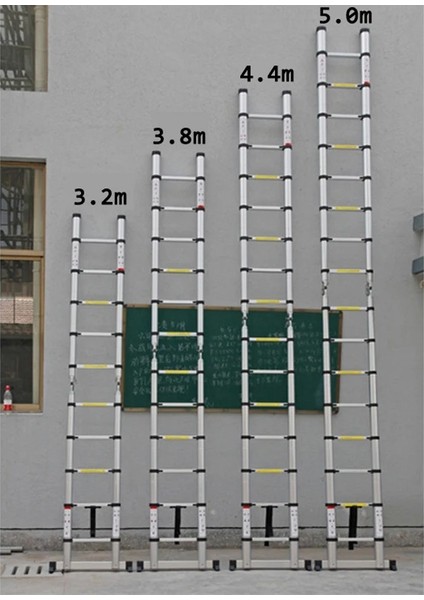 Çok Fonksiyonlu Teleskopik Katlanır Taşınabilir 2,5+2,5 mt Merdiven Alüminyum Alaşım