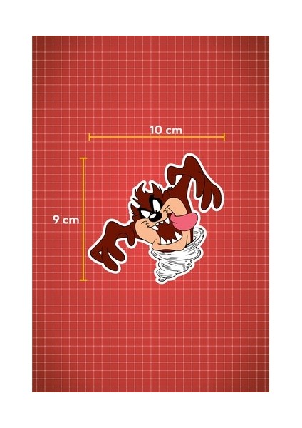 10 X 9 Cm Tazmanya Canavarı Sticker Motor Araba Kask Laptop Sticker Etiket
