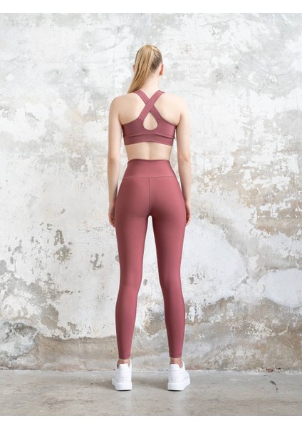 Koyu Rose Ekstra Yüksek Bel Toparlayıcı Spor Tayt modelleri