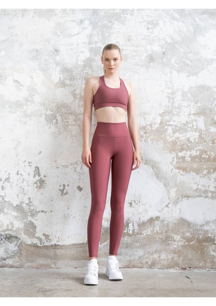 Koyu Rose Ekstra Yüksek Bel Toparlayıcı Spor Tayt indirimleri