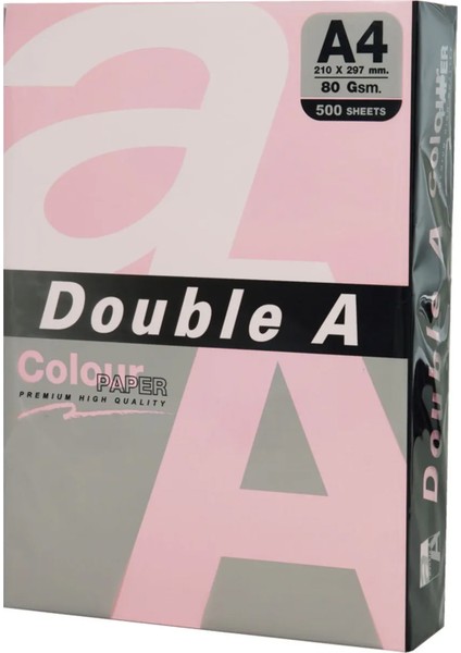 Double A Renkli Fotokobi Kağıdı 500 Lü A4 80 gr Pastel Pembe (1 Top 500 Yaprak) - MDN1337-5954