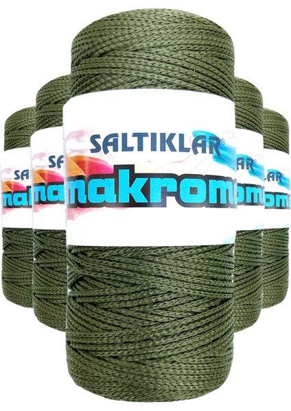 5 Adet Polyester Makrome Ipi 2860 Haki Yeşil 100 gr - MDN6009-6841