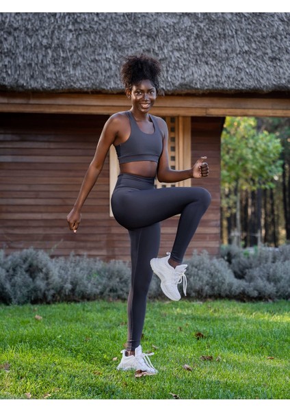 Füme Ekstra Yüksek Bel Toparlayıcı Spor Tayt