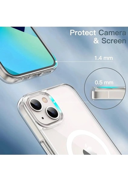 Apple iPhone 14 Uyumlu Kılıf Kamera Çıkıntılı Magsafe Wireless Şarj Destekli Esnek Kapak fırsatları