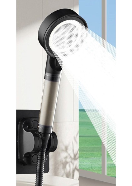 Siyah Filtreli 5 Fonksiyon Çelik Duş Başlığı Örgülü Duş Hortumu ve Mafsal 3'lü Duş Seti fiyatları