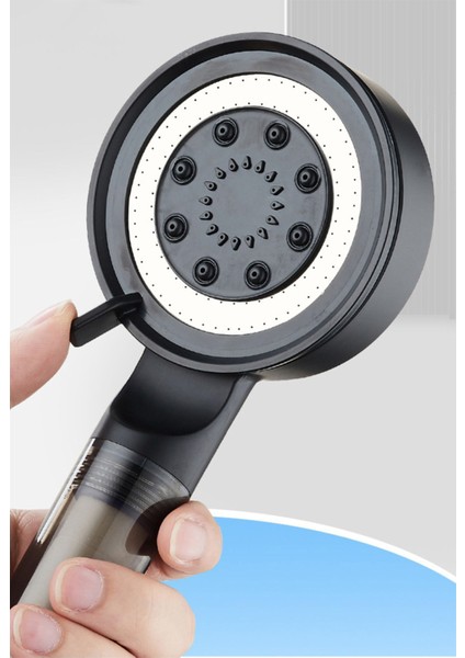 Siyah Filtreli 5 Fonksiyon Çelik Duş Başlığı Örgülü Duş Hortumu ve Mafsal 3'lü Duş Seti modelleri