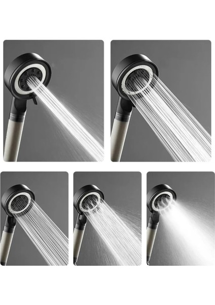 Siyah Filtreli 5 Fonksiyon Çelik Duş Başlığı Örgülü Duş Hortumu ve Mafsal 3'lü Duş Seti fırsatları