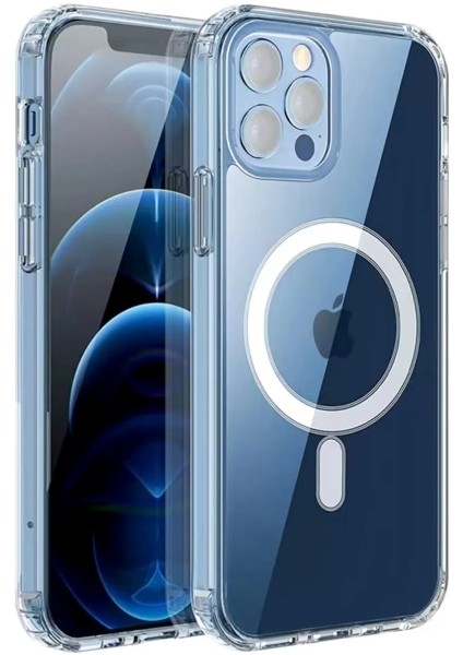 Apple iPhone 12 Pro Max Kılıf Kamera Çıkıntılı Magsafe Wireless Şarj Destekli Sert Esnek Kapak