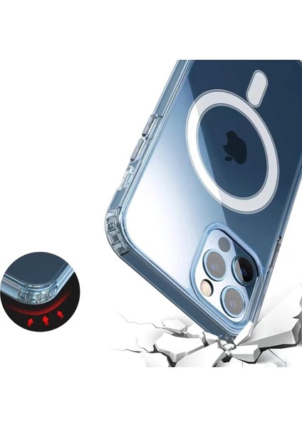 Apple iPhone 12 Pro Max Kılıf Kamera Çıkıntılı Magsafe Wireless Şarj Destekli Sert Esnek Kapak