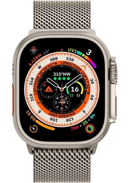 Apple Watch Ultra 2 49MM Redclick KRD-121 Metal Ince Slim Tasarım Luxury Hasır Kordon