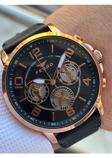 Deri Kordon Iç Fonksiyonları Aktif 3 Atm Suya Dayanıklı Erkek Kol Saati EFM11146-R fiyatları