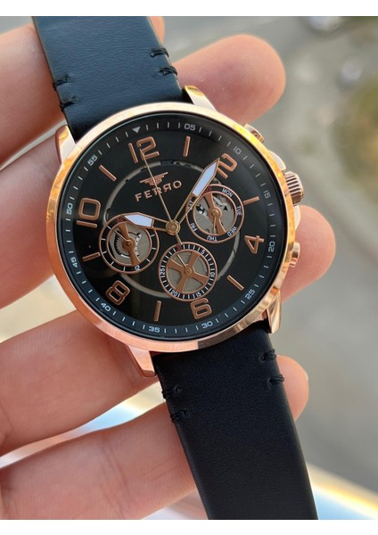 Deri Kordon Iç Fonksiyonları Aktif 3 Atm Suya Dayanıklı Erkek Kol Saati EFM11146-R modelleri