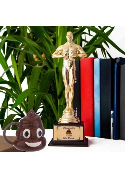 Poo Tasarımlı Kupa Bardak Oskar Hediye Seti