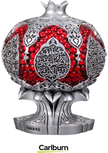 Özel Üretim Kutulu Antik Gümüş Canlılık Pozitiflik Dekoratif Ayet-El Kürsi Bereket Nar Boytu Biblo modelleri