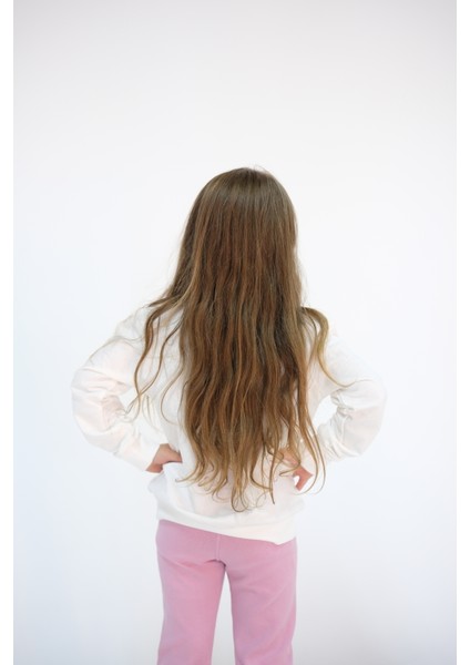 Kız Çocuk 2-6 Yaş Doğal Pamuklu Barbie Baskılı Bisiklet Yaka Uzun Kol Sweat Takım modelleri