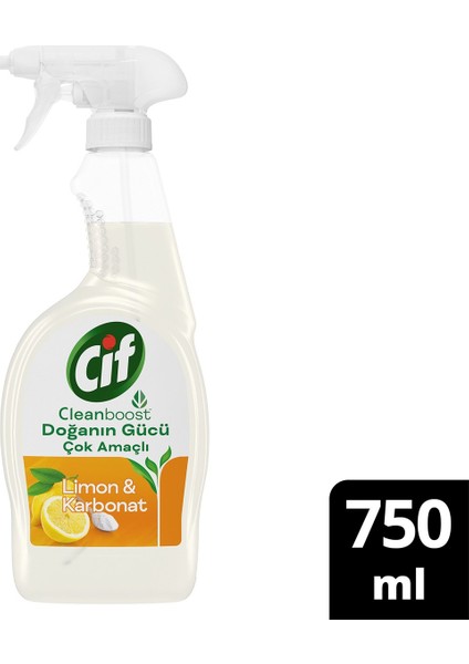 Çok Amaçlı Yüzey Temizleyici Yağ ve Kir Leke Çıkarıcı Sprey Limon&Karbonat 750ml x 3 Adet