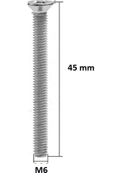 M6X45 mm Vida+Somun+Pul Matkap Uçlu Yhb Vida Set 50 Adet